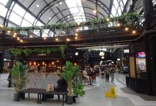 stalls inside an indoor market hall